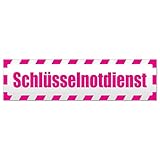 Kiwistar Magnetschild Schlüsselnotdienst gestreift - 45cm Pink - magnetisch für Auto PKW Kfz - wiederverwendbares Hinweisschild aus Magnetfolie - für Fahrzeug, Truck