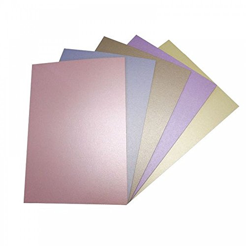 Crafter's Companion A4 40-Piece Centura Pearl Sheet Card Pack, Pastels/Multi-Colour