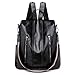 Produktbild ZWBP Die Neue Pu weiche Haut Rucksack weibliche Anti-Diebstahl-Rucksack Student Schultasche mehrere Methoden zurück Reisen Kulturbeutel (Color : Black, Size : Free Size)