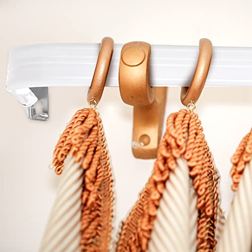 4 Pcs White Adjustable Curtain Rod Set Heavy Duty Door Curtain Rod Flat Sash Rods Hardware Included For Home Windows Sidelights, 18 To 28 Inch #TOP4