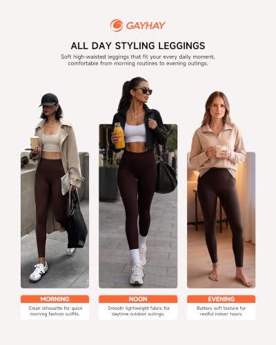 Image of GAYHAY High Waisted Leggings with Pockets for Women - Buttery Soft Yoga Pants for Gym Workout, Athletic Running