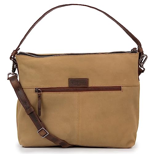 Sac à main en cuir camel Allegra résistant pour femme active