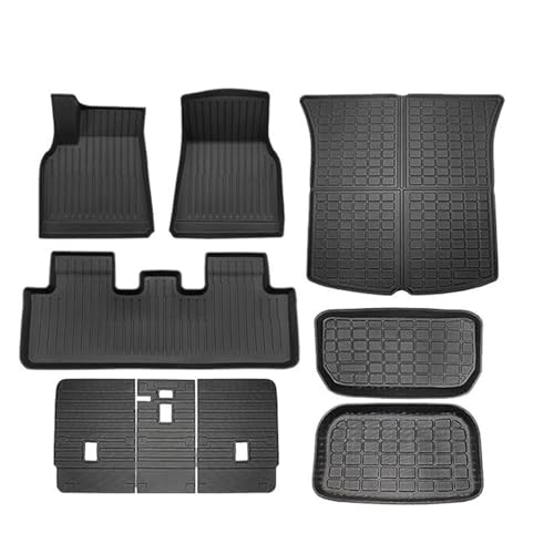 Alfombrillas A Medida Para Tesla Para Model Y 2021-2024, TPE, Impermeables, Antideslizantes, Para Maletero, Accesorios Interiores. Coche Alfombra(NEGRO 1)
