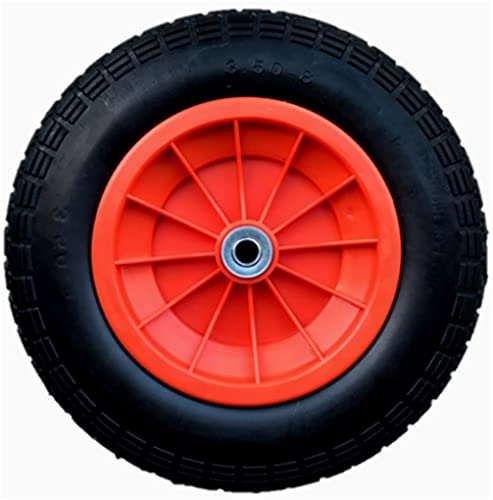 SYTZTOOLS 3.50-8 ORANJE 14 "PUNCTURE PROOF LANCERING TROLLEY WIEL MASSIEF 20MM LAGERS - Image 3
