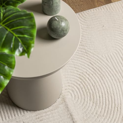 Tapis scandinave crème 140x200 cm lavable en machine pour salon - 8