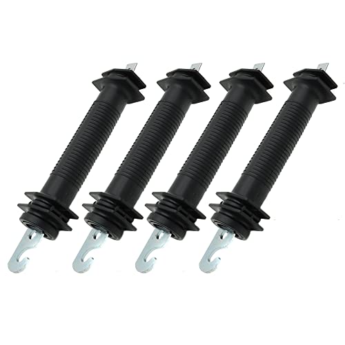 4 Pcs Electric Fence Plastic Heavy Duty Gate Handle Insulators with Spring(Black)