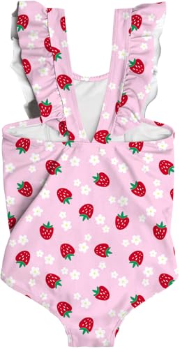 Image of RAISEVERN Baby Girls Swimsuit Ruffles Bathing Suits Cute Beach Sport Swimming Backless Summer One Piece Swimwear 2-7 Years