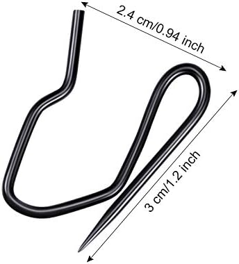 Miniatura 4 de Outus Paquete de 58 ganchos de metal para cortinas de 1.2 x 1 pulgada para ventana, puerta, cortina de ducha (negro)