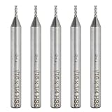 Rannb End Mill Cutter 1/16' Cutting Dia 1/4' Shank Dia 4 Flutes End Mill Drill Bit - 5pcs
