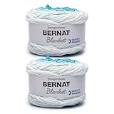 Bernat Blanket Perfect Phasing - 2 Pack of 220 Yards/10.5 oz Electric Blue 100% Polyester Yarn