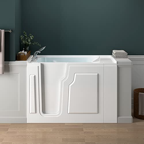 FerdY Floridian 52" Walk-in Bathtub with Left-Side Door Opening and Quick Fill and Drain System, Rectangular Soaking Bathtub in White FerdY Floridian 52" Walk-in Bathtub with Left-Side Door Opening and Quick Fill and Drain System, Rectangular Soaking Bathtub in White