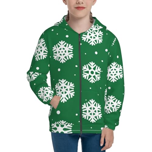 Snowflake Kids Pullover Hoodies Boys Zip Up Sweatshirts Girls Athletic Clothes with Pocket3