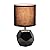 Simple Designs LT2065-BLK-LB 10.24" Round Geometric Prism Mini Table Lamp with Matching Fabric Shade, LED Bulb Included, Black