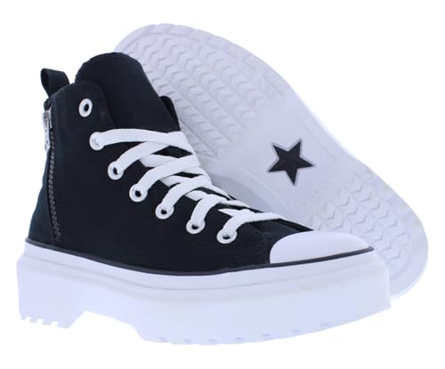 Converse Chuck Taylor All Star Lugged Lift High GS Girls Shoes Size 5.5, Color: Black/Black/White2