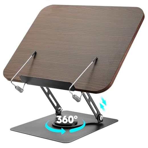 Zouway Atril para Libros con Base Giratoria de 360°, Soporte Libros con Clips, Altura Ajustable, Plegable, Soporte Tablet Mesa, IPads, Partituras, Libro, Recetas