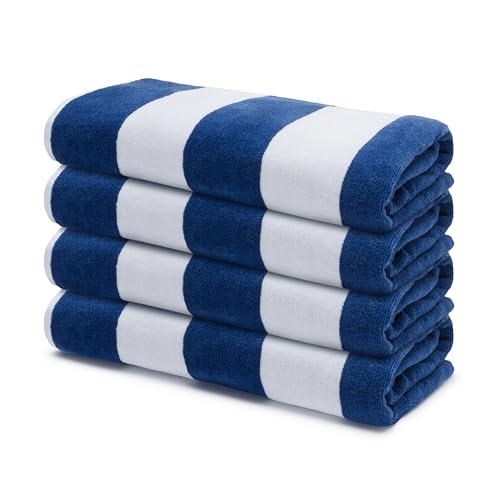 9Threads Velour Cabana Beach Towel 4 Pack, 30” x 60”