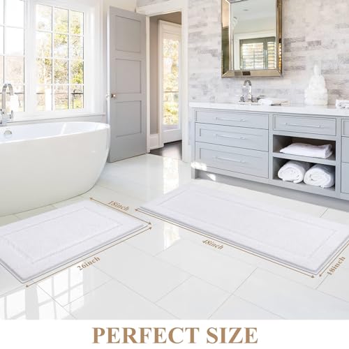 Pauwer Bathroom Rugs Sets 2 Piece, Non Slip Bath Mats for Bathroom, Absorbent Bath Rugs Floor Mat, Machine Washable Shower Rugs for Bathroom Floor, Tub and Shower