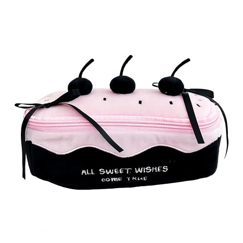 IN Chenthy Estojo de lápis Kawaii – Bolo de cereja fofo, bolsa de lápis de grande capacidade, bolsa cosmética (rosa)
