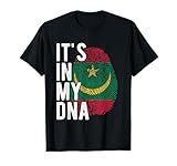 Funny it's in my DNA Mauritania flag Fingerprint T-Shirt