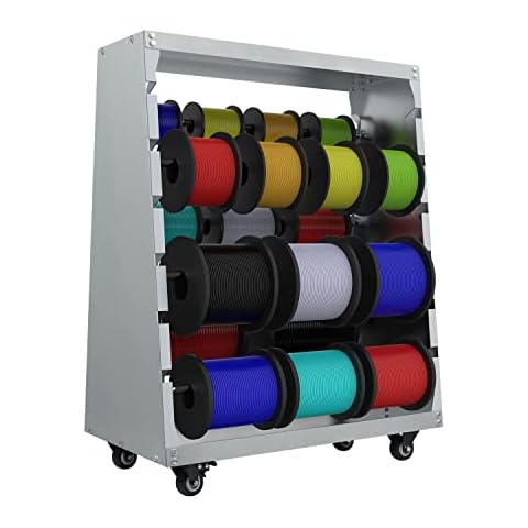 uyoyous Wire Spool Rack 29.5 x 25.2 Inch Cold-Rolled Steel Cable Dispenser Cart with Locked Wheels 6 Rods Electrical Wire Spool Storage Dispenser 300lbs Capacity for Industrial Workplace Cover