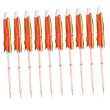 MOKKHNB 50個 一次使用八角形デザートトッパー カラフルなミニ紙製フルーツピック ケーキ カップケーキ パーティードリンク飾り用