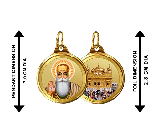 Image of DIVINITI 24K Gold Plated Double Sided Gurunanak & Golden Temple|Flip Coin for Men, Women and children | Good Health & Wealth | Idol for gifting loved ones on any occasion 28MM Pendant (5 PCS)