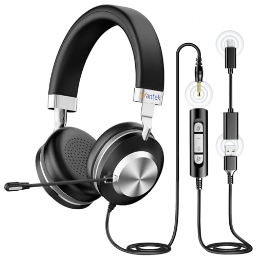Amazon.co.jp: Wantek 有線ヘッドセット USB TypeC 3.5mm 両耳 新型