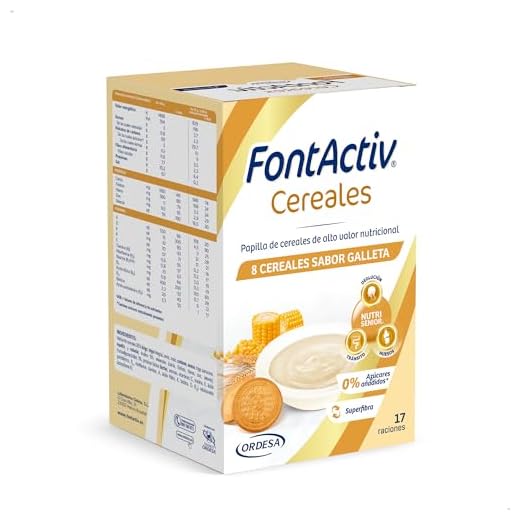 FontActiv 8 Cereales Galleta | 500g | Papilla de Cereales de Alto Valor Nutricional para Adultos y Mayores con Arroz, Avena, Maíz y más