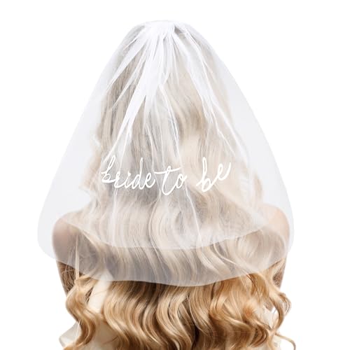 Jaciya Veil Bachelorette Party Decorations Wedding Veil (Bride to Be Veil) | Veil for Bachelorette Party, Bridal Shower, Wedding Morning, Engagement Photo Accessory, Halloween, Birthday