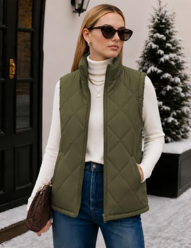 Zeagoo Womens Vest Zip Up Quilted Jacket Sleeveless Coats Warm Outerwear - image 3