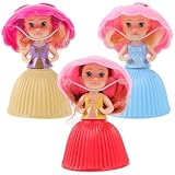 Ipetboom 3PCS Mini Beautiful Cake Doll Toy - Surprise Cupcake Princess Doll Toys - Transforming Scented Princess Dolls for Girls Funny Game Gift (Random)