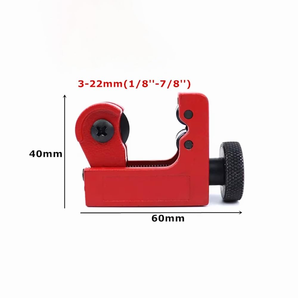 Red Mini Stainless Steel Pipe Cutter - Suitable for Stainless, Copper, Aluminium & General Plumbing