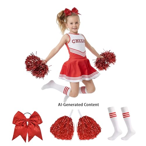 Disfraz de Porrista para Niñas Talla Small Rojo miniatura 2