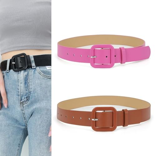 Women Trouser Dress Belts Luxury Design Candy Color Vintage Thin Waist Strap(White)3