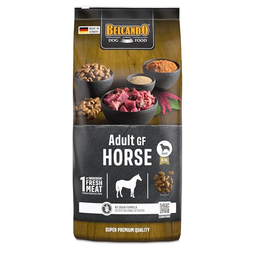BELCANDO Adult GF Horse [12, 5kg] Hundefutter | Trockenfutter ohne Getreide mit Pferd | Alleinfuttermittel für ausgewachsene Hunde Aller Rassen ab 1 Jahr