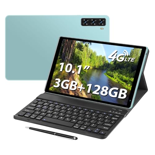 Image of Tablet with Keyboard,G1,10.1 inch Screen,3GB RAM,128G+128G Memory,4G LTE Android Tablet with Dual SIM Slots, 5MP+16MP Camera, 5000mAh Battery,Notebook Computer (Green, 5)