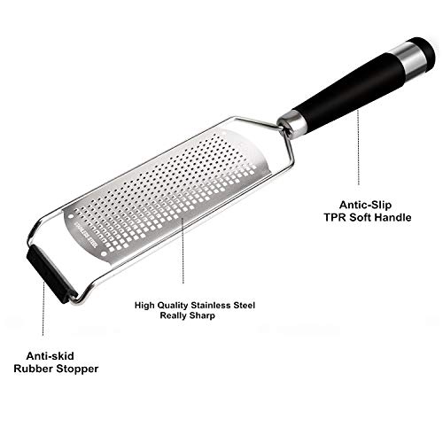 iNeibo Lemon Zester Kitchen Cheese Grater Vegetable Slicer for Parmesan Cheese Lemon, Garlic, Nutmeg, Chocolate, Fruits, Ginger - Cheese Shredder & Stainless Steel Grater - Image 4