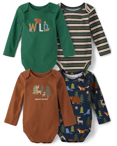 Image of The Children's Place baby-boys And Newborn Long Sleeve Bodysuits, Multipacks