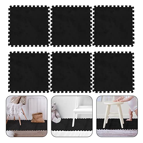 Patio Deck Tiles Interlocking Carpet Foam Play Mat: 6Pcs Shaggy Soft Fluffy Area Rugs Square Plush Puzzle Floor Tiles Climbing Mats For Rooms Home Parlor Bedroom Floor Puzzle Tiles #TOP2
