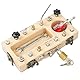 AOOTE Montessori Schraubendreher Board Set,Werkzeugkoffer Kinder Werkbank Kinderspielzeug,Busy Board Holzspielzeug, Schraubendreher Brett,Geschenk Junge MädchenWerkzeug Motorik Lernspiele3 4 5Jahre
