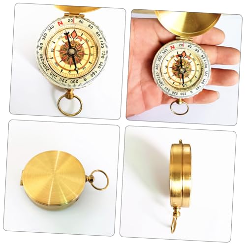Brújula de bolsillo estilo vintage en cobre portátil miniatura 3
