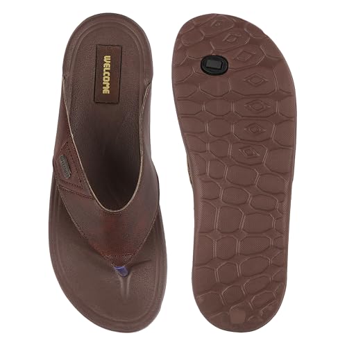 Image of WELCOME Soft Men's Slippers with Cushion FootBed for Adult | Comfortable & Light Weight | Stylish & Anti-Skid | Waterproof & Regular Flip Flops for Gents /Boys