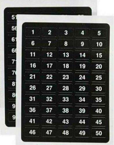 100 Number Stickers Labels 1 to 100 Black Self Adhesive Numbered Sticky ...