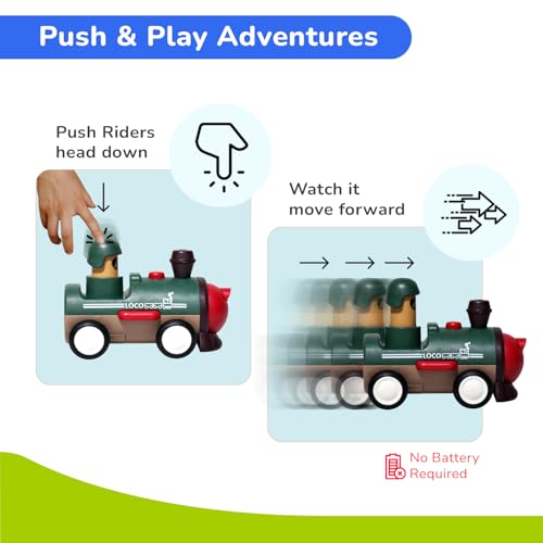 Image of R for Rabbit Orapple Rider Push and Play Mini Toy Car Set for Kids | Non-Toxic BPA Free 4 Pcs Combo of Toy Racing Car, Train, Aero Plane & Speed Boat (Multi 2)