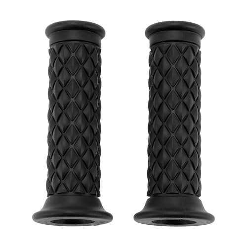 Hihaha 7/8 22mm 15/16 24mm Universal Motorcycle Hand Grips Cover Non Slip Rubber Handlebar Grips for Motorcycle Scooter Bicycle ATV Black 1pair