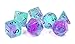 Set of 7 Dice: Glow-in-The-Dark Peacock Glowworm