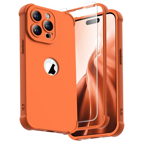 Image of ORETECH 3 in 1 for iPhone 15 Pro Case with 2 x Screen Protector,Orange