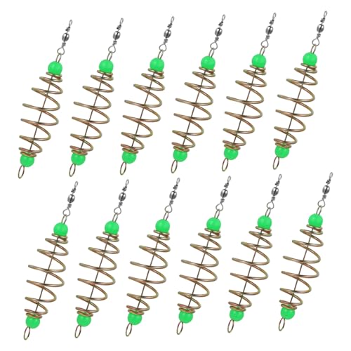 GAROZATION 12pcs Spring Bait Fishing Spring Feeder Carp Hook Carp Fishing Feeder Coil 10ft Fishing Lures for Bass Sebador para Carpas Baits Fishing Bait Holder Carpe Rigs Carbon Steel