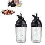 CEMYDEYO 2 Stück Salatdressingshaker, transparent, Dressing-Behälter, Dressingspender für Saucen mit wasserdichter Skala