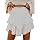 Aoudery Flowy Shorts for Women Casual Boho Ruffle Tiered Skorts High Waist Mini Skirts Golf Tennis Butterfly Crochet Shorts - A White XXL